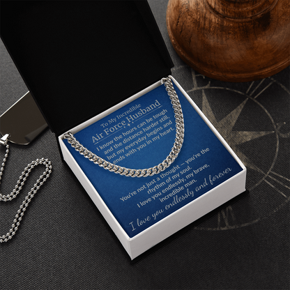 Air Force Husband - 'My Incredible Man" Cuban Link Chain