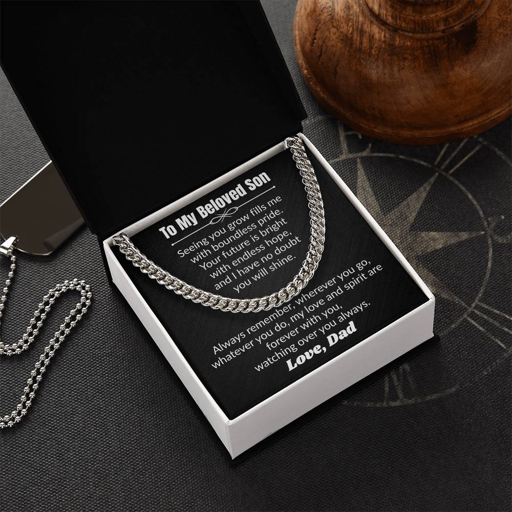 To My Beloved Son - Cuban Link Chain from Dad