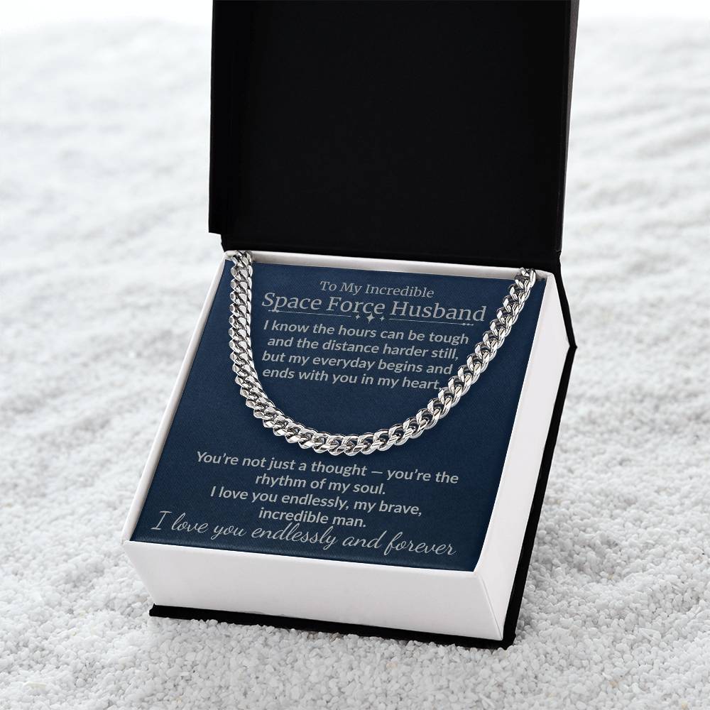 Space Force Husband - "My Incredible Man" Cuban Link Chain