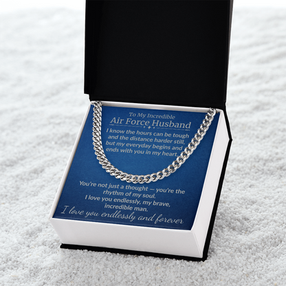 Air Force Husband - 'My Incredible Man" Cuban Link Chain