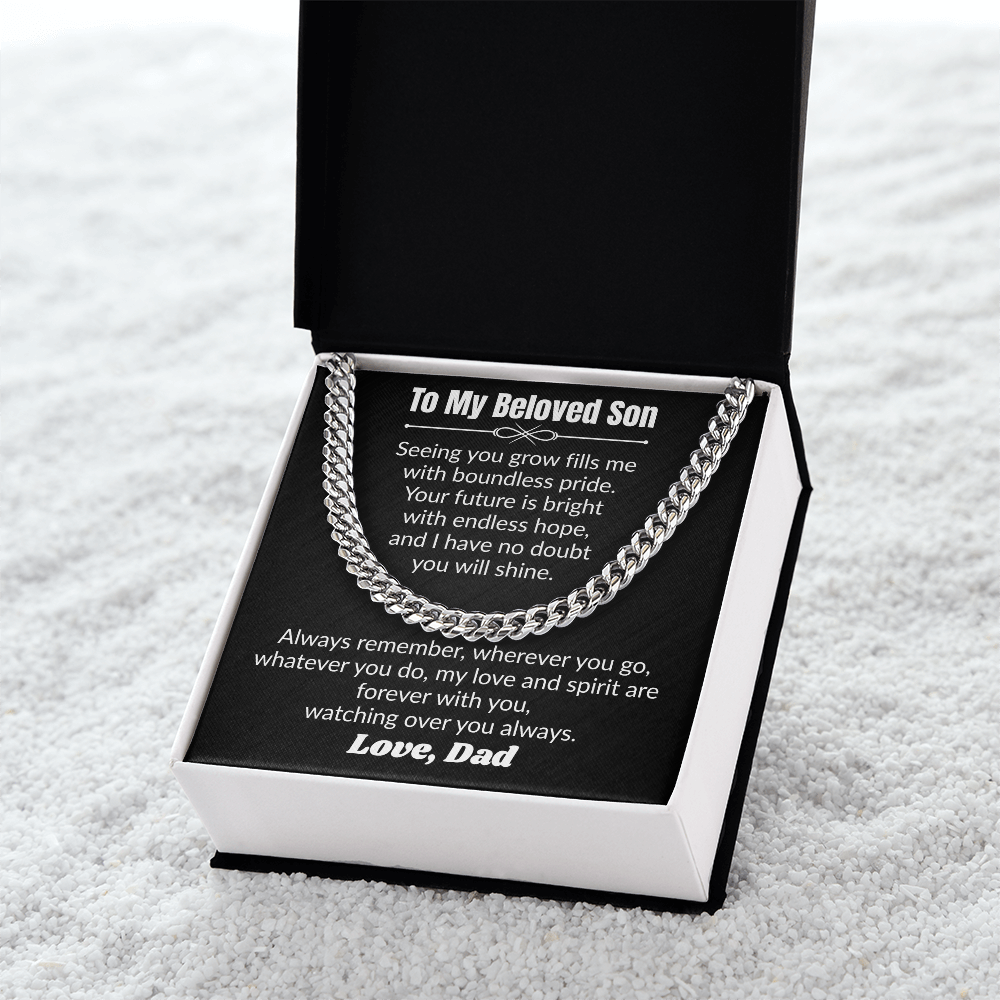 To My Beloved Son - Cuban Link Chain from Dad