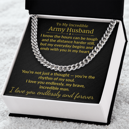 Army Husband - "My Incredible Man" Cuban Link Chain