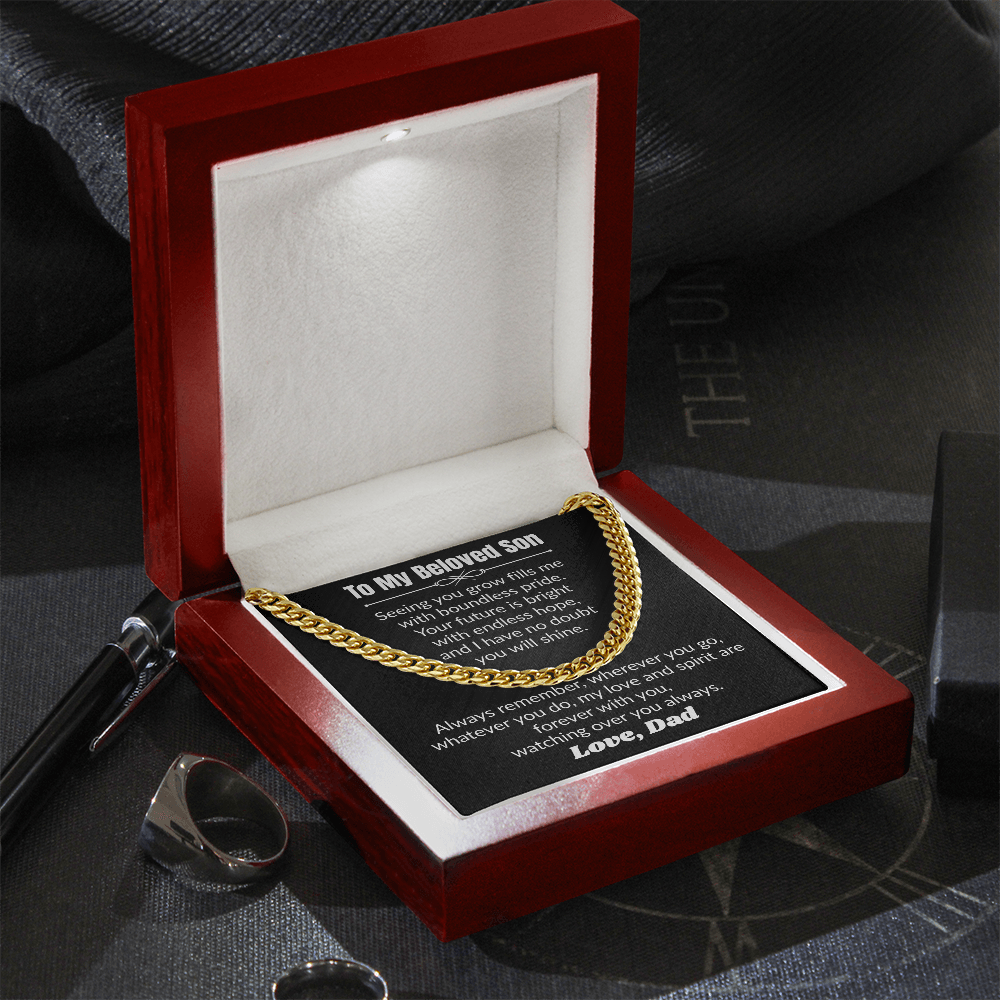 To My Beloved Son - Cuban Link Chain from Dad