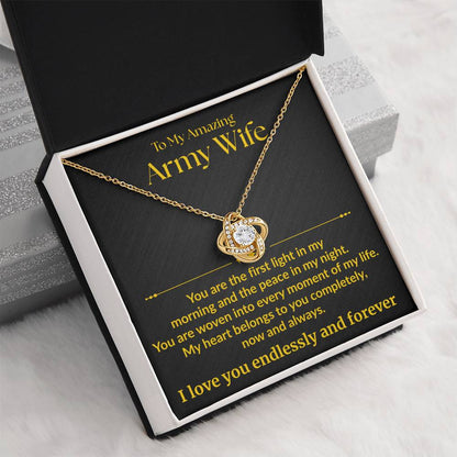 Army Wife - "First Light" Love Knot Necklace