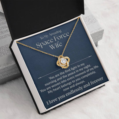 Space Force Wife - "First Light" Love Knot Necklace