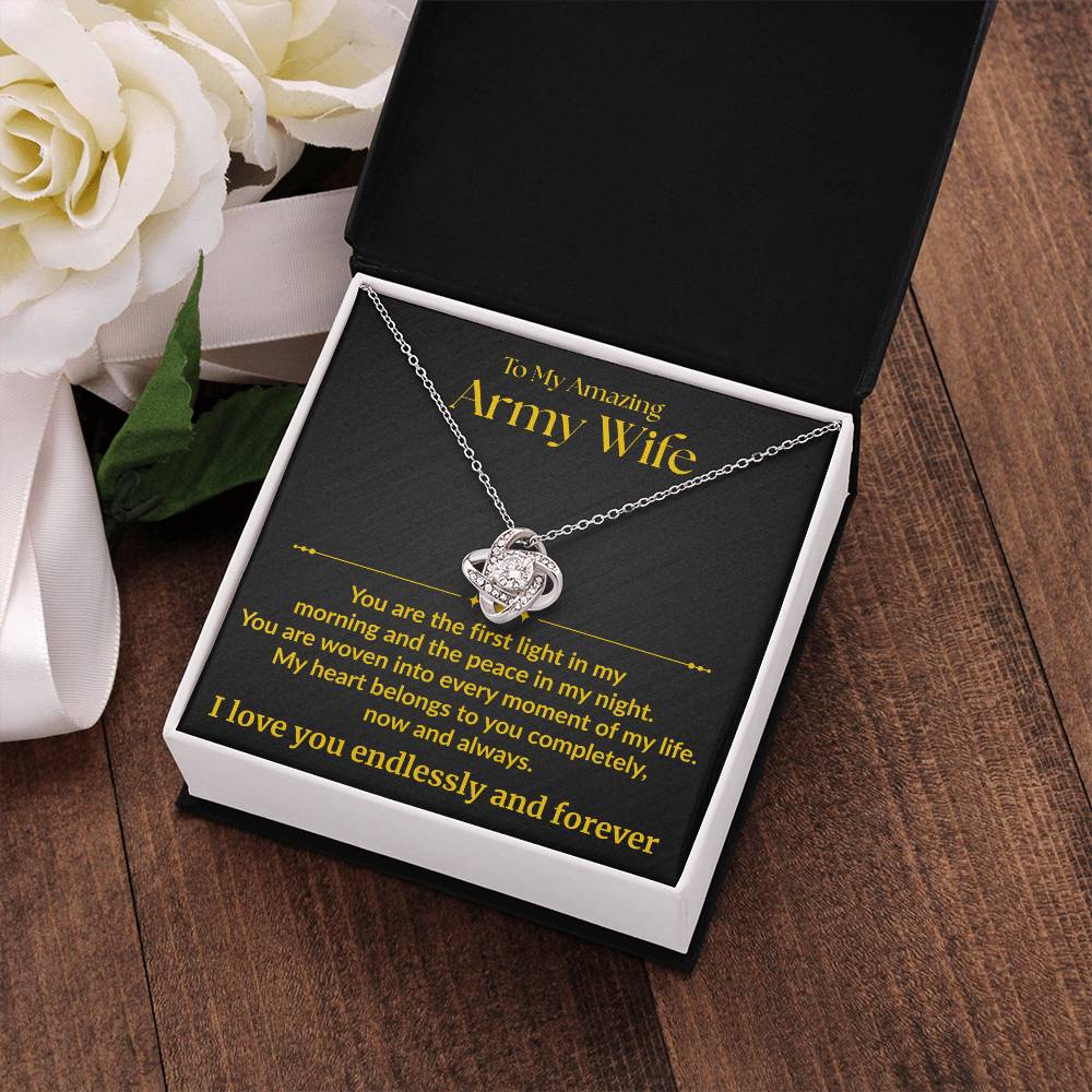 Army Wife - "First Light" Love Knot Necklace