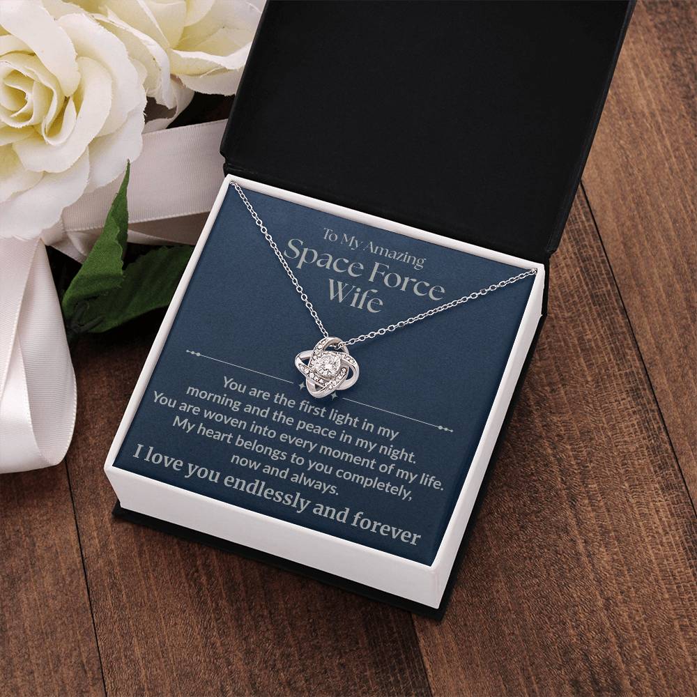Space Force Wife - "First Light" Love Knot Necklace