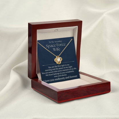 Space Force Wife - "First Light" Love Knot Necklace
