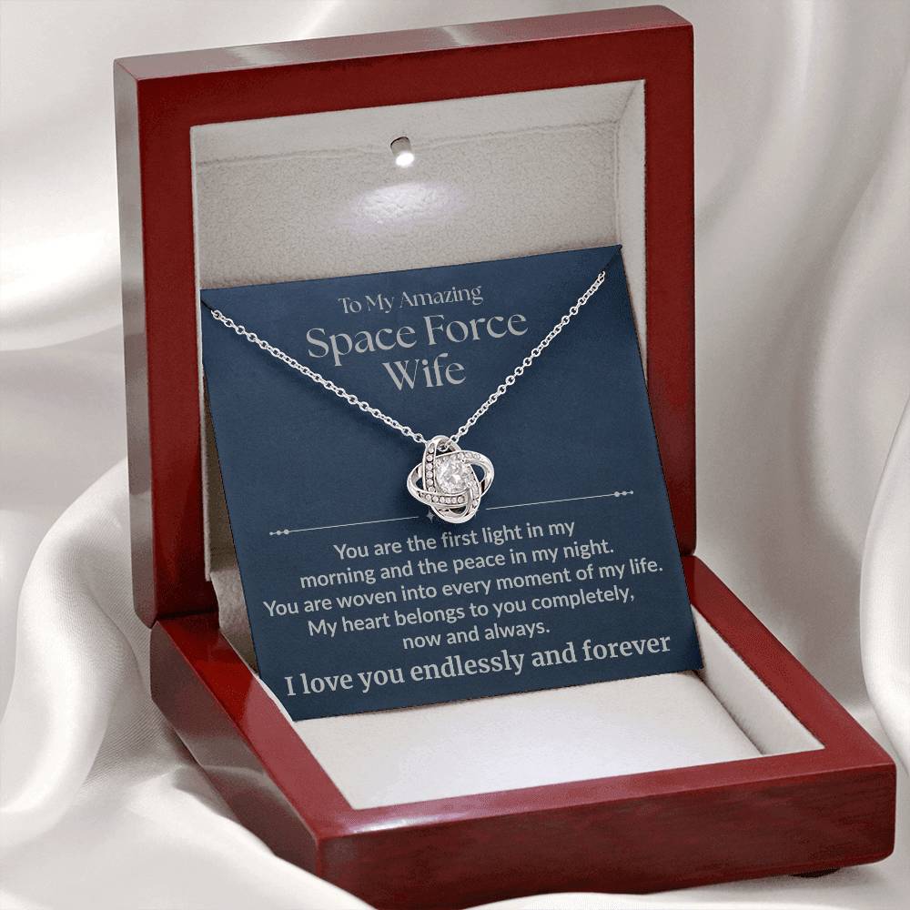 Space Force Wife - "First Light" Love Knot Necklace