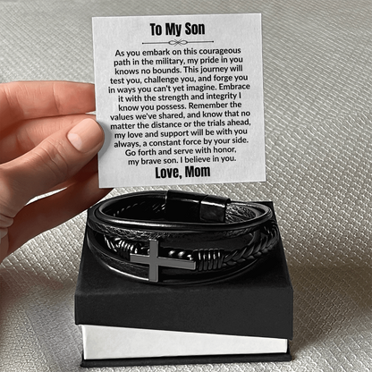 To my Son - Cross Bracelet from Mom