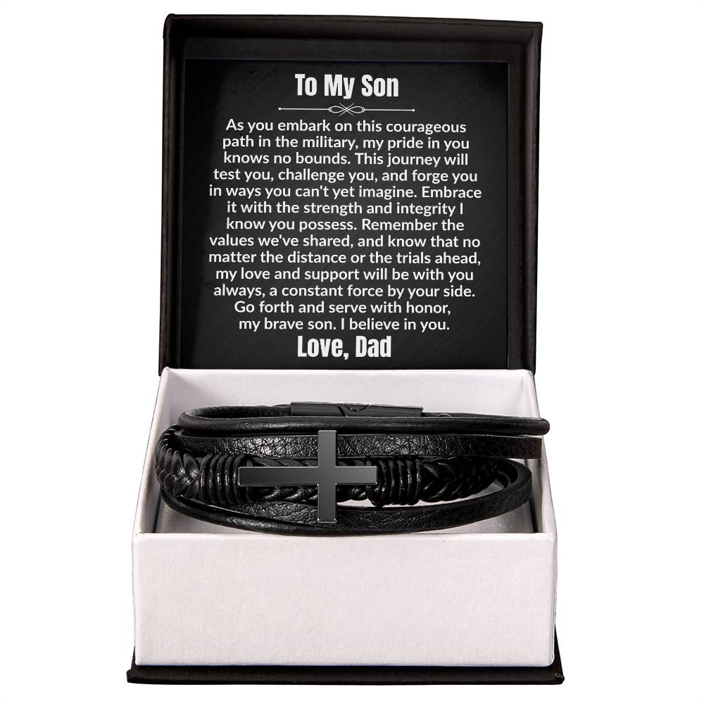 To My Son Cross Bracelet From Dad