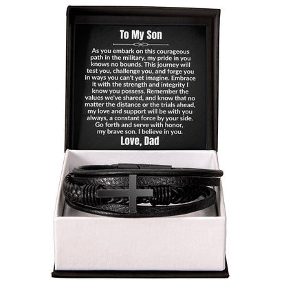 To My Son Cross Bracelet From Dad