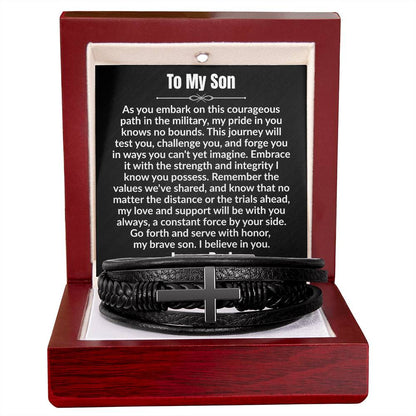 To My Son Cross Bracelet From Dad