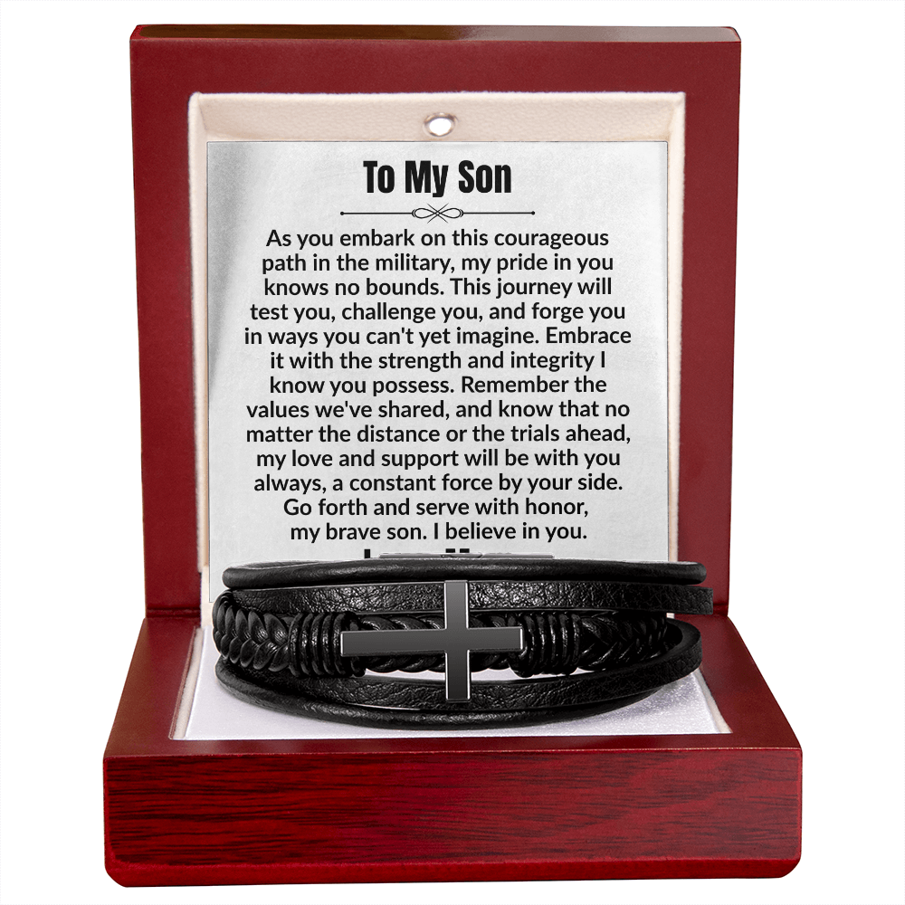 To my Son - Cross Bracelet from Mom