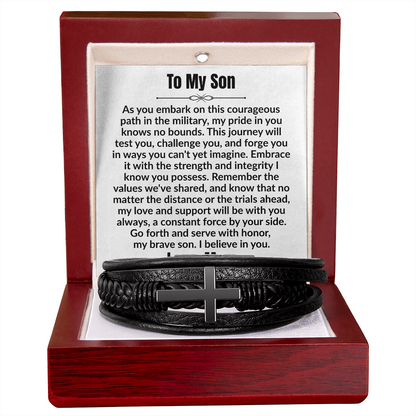 To my Son - Cross Bracelet from Mom