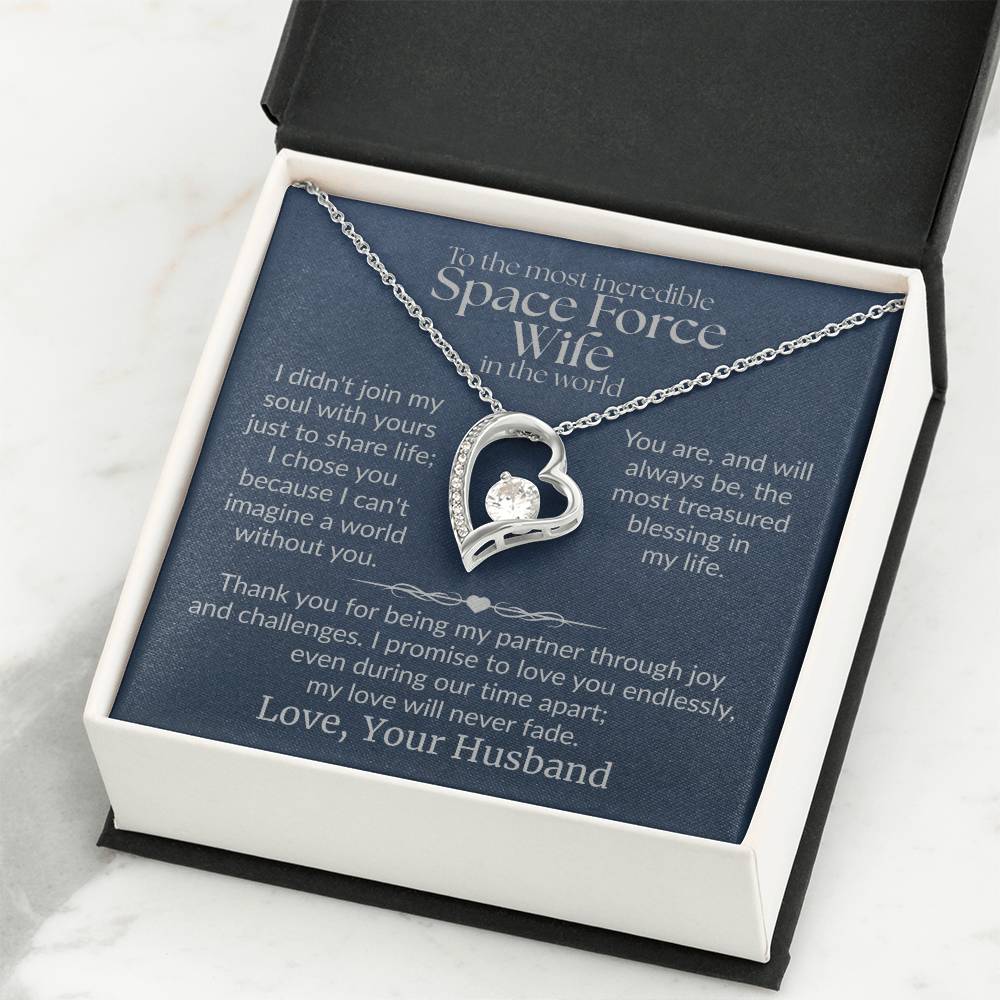 Space Force Wife - "Love Never Fade"  Forever Love Necklace