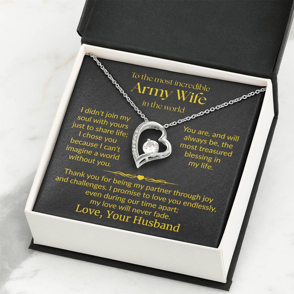 Army Wife - "Love Never Fade" Forever Love Necklace
