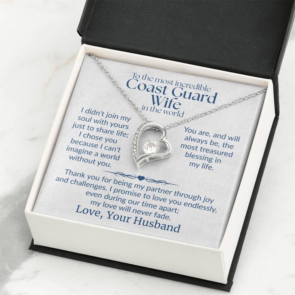 Coast Guard Wife - "Love Never Fade" Forever Love Necklace