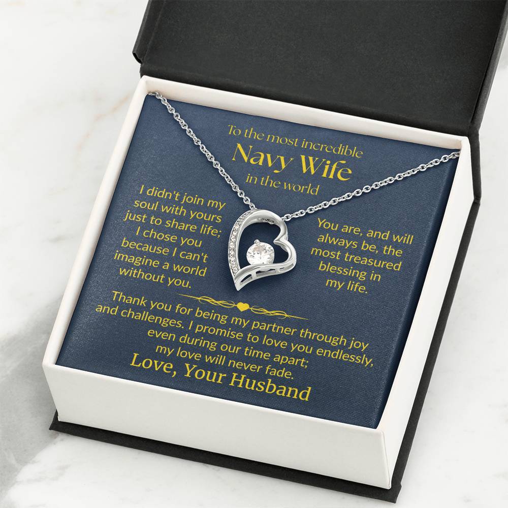 Navy Wife - "Love Never Fade" Forever Love Necklace