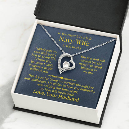 Navy Wife - "Love Never Fade" Forever Love Necklace