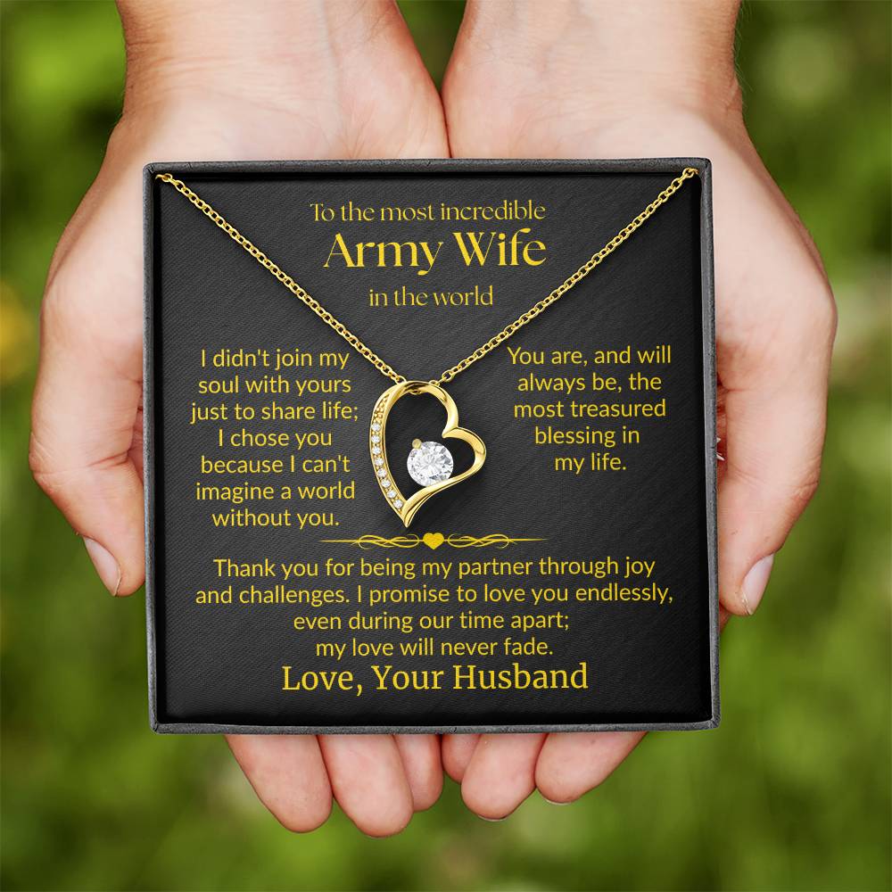 Army Wife - "Love Never Fade" Forever Love Necklace