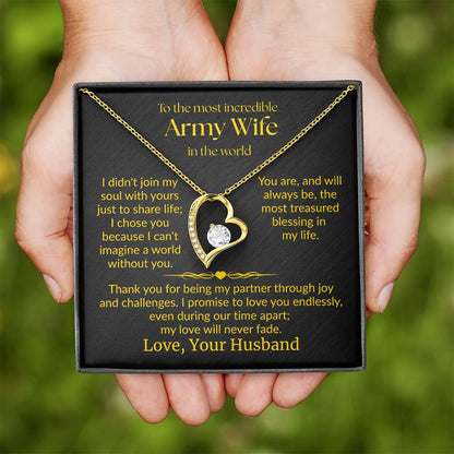 Army Wife - "Love Never Fade" Forever Love Necklace