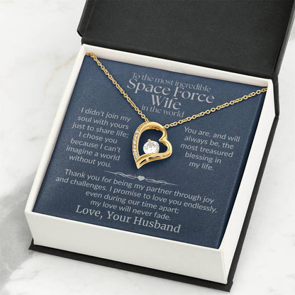 Space Force Wife - "Love Never Fade"  Forever Love Necklace