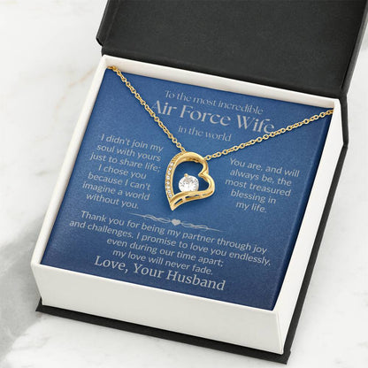 Air Force Wife - "Love Never Fade" Forever Love Necklace