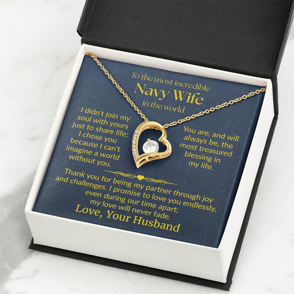 Navy Wife - "Love Never Fade" Forever Love Necklace