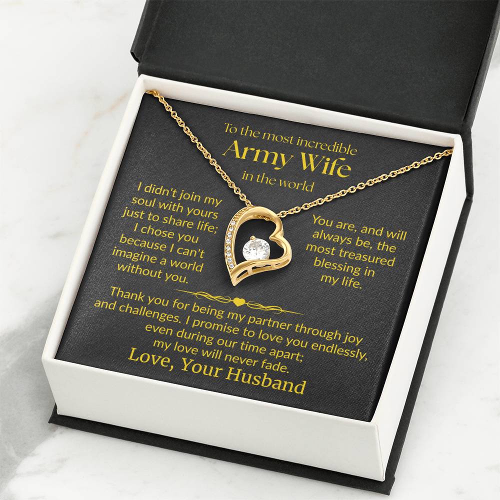 Army Wife - "Love Never Fade" Forever Love Necklace
